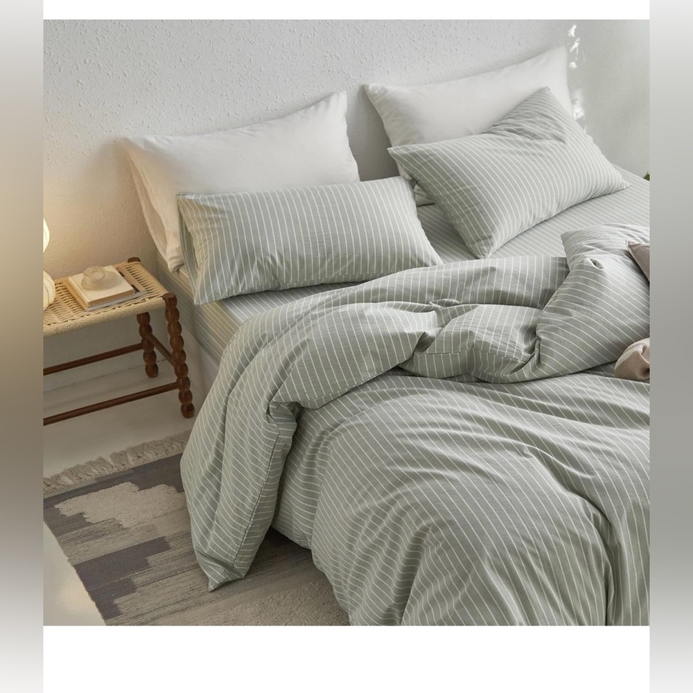 MooMee Striped Duvet Cover Set
